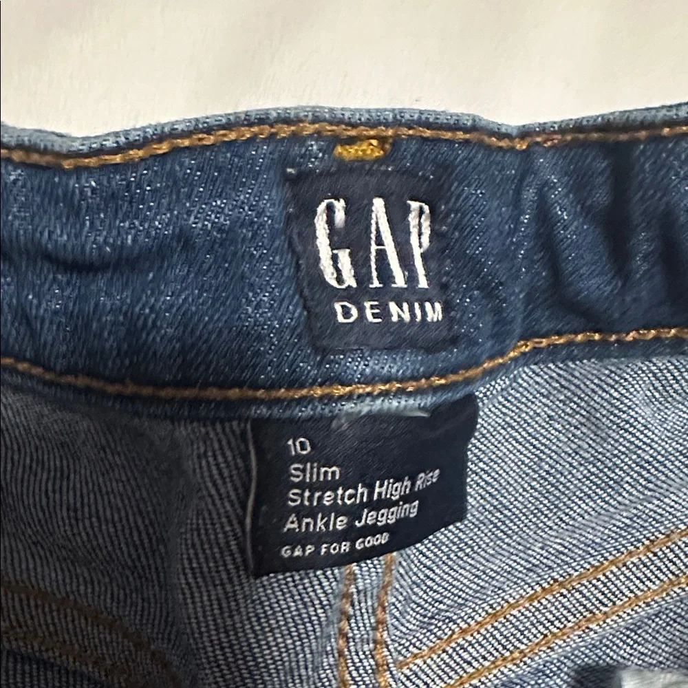 GAP Slim Stretch High Rise Distressed Ankle Jeggings 10 Slim